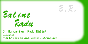 balint radu business card